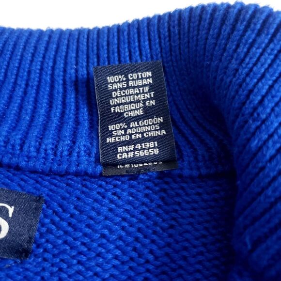 Ralph Lauren Chaps Mens Blue Vintage 1/4 Zip Cotton Sweater Size S Pullover - Picture 10 of 10